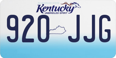 KY license plate 920JJG