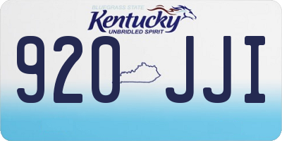 KY license plate 920JJI