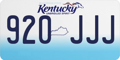 KY license plate 920JJJ