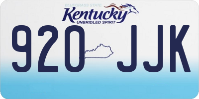KY license plate 920JJK