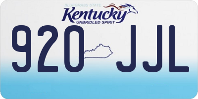 KY license plate 920JJL