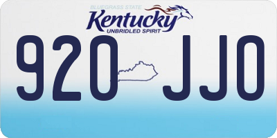 KY license plate 920JJO
