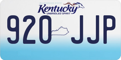 KY license plate 920JJP