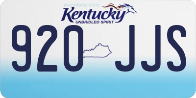 KY license plate 920JJS
