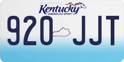 KY license plate 920JJT