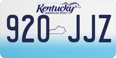 KY license plate 920JJZ