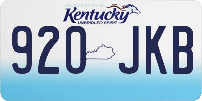 KY license plate 920JKB