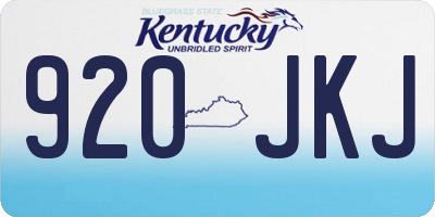 KY license plate 920JKJ