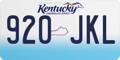 KY license plate 920JKL