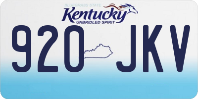 KY license plate 920JKV