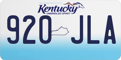 KY license plate 920JLA