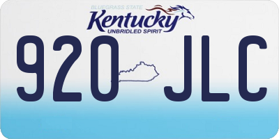 KY license plate 920JLC