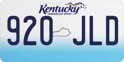 KY license plate 920JLD