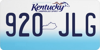 KY license plate 920JLG