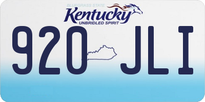 KY license plate 920JLI