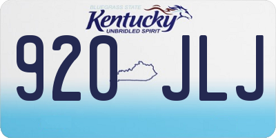 KY license plate 920JLJ