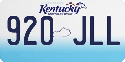 KY license plate 920JLL