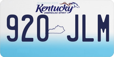 KY license plate 920JLM