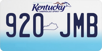 KY license plate 920JMB