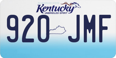 KY license plate 920JMF