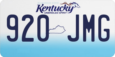 KY license plate 920JMG
