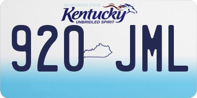 KY license plate 920JML