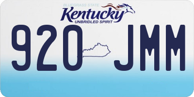KY license plate 920JMM