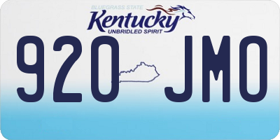 KY license plate 920JMO