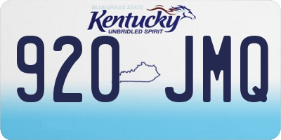 KY license plate 920JMQ