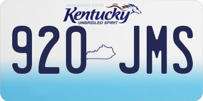 KY license plate 920JMS