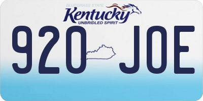 KY license plate 920JOE