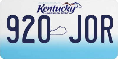 KY license plate 920JOR