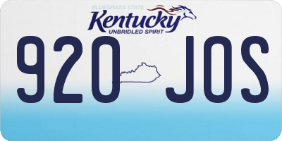 KY license plate 920JOS