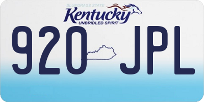 KY license plate 920JPL