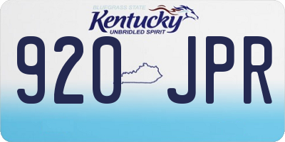 KY license plate 920JPR