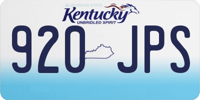 KY license plate 920JPS