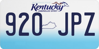 KY license plate 920JPZ