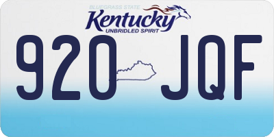 KY license plate 920JQF
