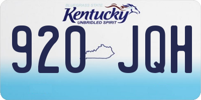 KY license plate 920JQH