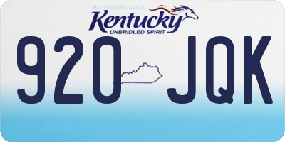 KY license plate 920JQK