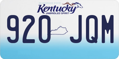 KY license plate 920JQM