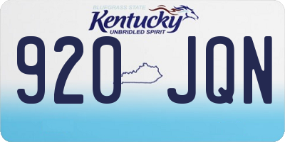 KY license plate 920JQN