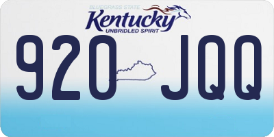 KY license plate 920JQQ