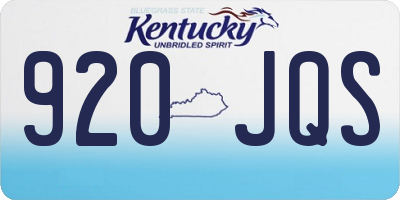 KY license plate 920JQS