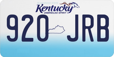 KY license plate 920JRB