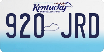 KY license plate 920JRD