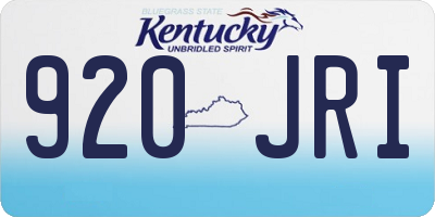 KY license plate 920JRI