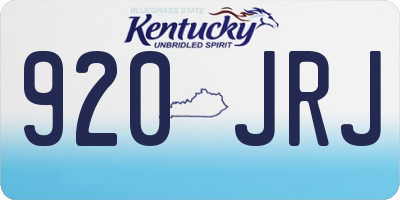 KY license plate 920JRJ