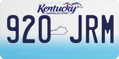 KY license plate 920JRM