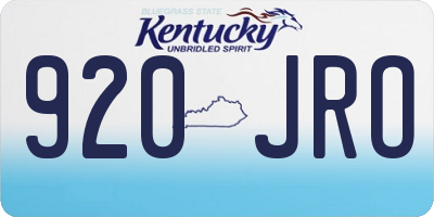KY license plate 920JRO